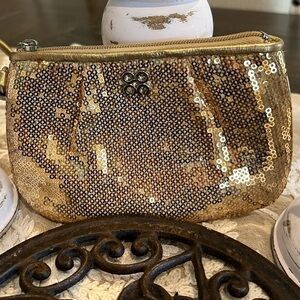 Coach Gold Sequin Clutch